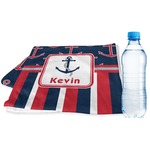 Nautical Anchors & Stripes Sports & Fitness Towel (Personalized)