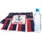 Nautical Anchors & Stripes Sports Towel Folded with Water Bottle