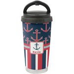 Nautical Anchors & Stripes Stainless Steel Coffee Tumbler (Personalized)