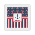 Nautical Anchors & Stripes Cocktail Napkins (Personalized)