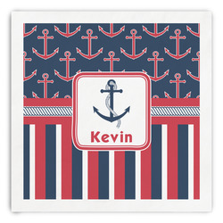 Nautical Anchors & Stripes Paper Dinner Napkins (Personalized)