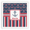 Nautical Anchors & Stripes Paper Dinner Napkin - Front View