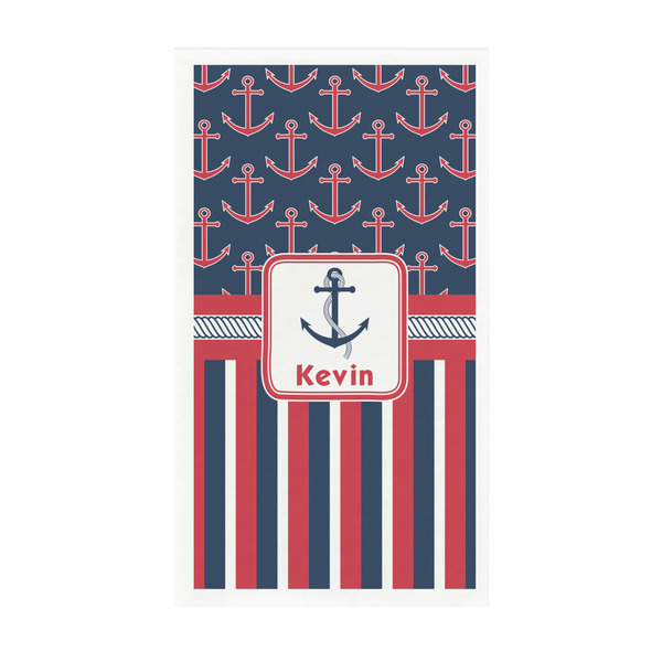Custom Nautical Anchors & Stripes Guest Paper Towels - Full Color - Standard (Personalized)