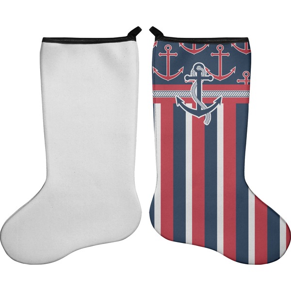 Nautical Anchors & Stripes Stocking - Single-Sided - Approval