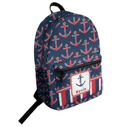 Nautical Anchors & Stripes Student Backpack (Personalized)