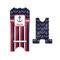 Nautical Anchors & Stripes Stylized Phone Stand - Front & Back - Small
