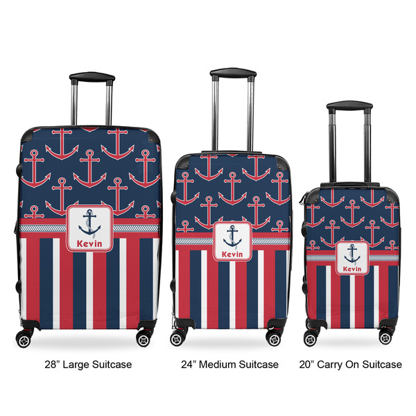 Nautical Anchors & Stripes Suitcase Set 1 - APPROVAL