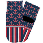 Nautical Anchors & Stripes Toddler Ankle Socks