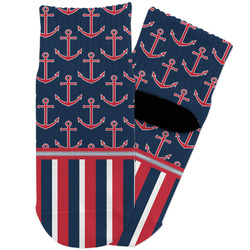 Nautical Anchors & Stripes Toddler Ankle Socks (Personalized)
