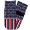 Nautical Anchors & Stripes Toddler Ankle Socks - Single Pair - Front and Back