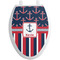 Nautical Anchors & Stripes Toilet Seat Decal Elongated