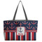 Nautical Anchors & Stripes Tote w/Black Handles - Front View