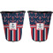 Nautical Anchors & Stripes Trash Can Black - Front and Back - Apvl