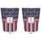 Nautical Anchors & Stripes Trash Can White - Front and Back - Apvl