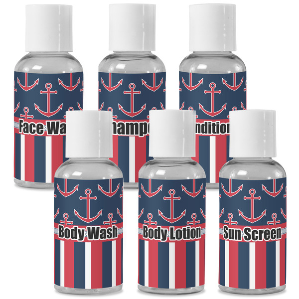 Custom Nautical Anchors & Stripes Travel Bottles (Personalized)