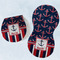 Nautical Anchors & Stripes Two Peanut Shaped Burps - Open and Folded