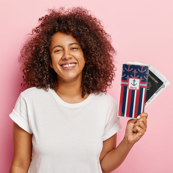 Nautical Anchors & Stripes Vinyl Document Holder - LIFESTYLE