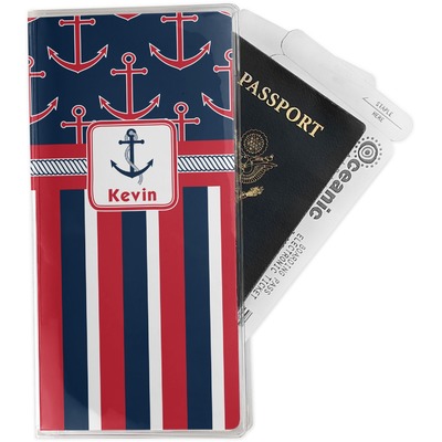 Nautical Anchors & Stripes Travel Document Holder