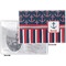 Nautical Anchors & Stripes Vinyl Passport Holder - Flat Front and Back