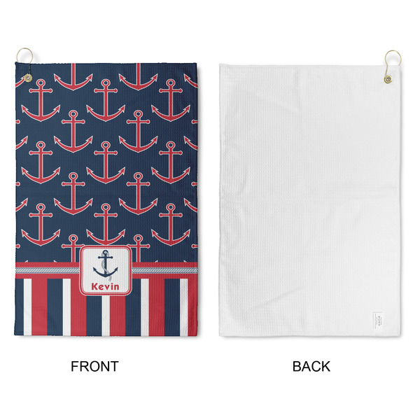 Nautical Anchors & Stripes Waffle Weave Golf Towel - Approval