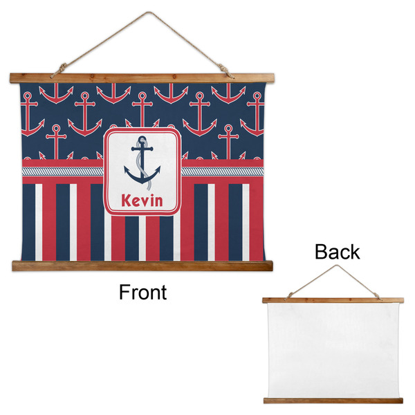 Nautical Anchors & Stripes Wall Hanging Tapestry - Landscape - APPROVAL
