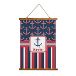 Nautical Anchors & Stripes Wall Hanging Tapestry (Personalized)