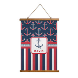 Nautical Anchors & Stripes Wall Hanging Tapestry - Tall (Personalized)