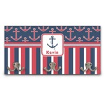 Nautical Anchors & Stripes Wall Mounted Coat Rack (Personalized)