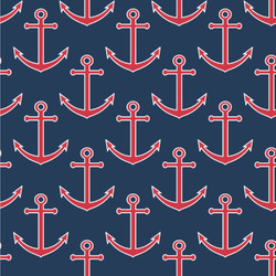 Nautical Anchors & Stripes Wallpaper & Surface Covering (Peel & Stick 24"x 24" Sample)