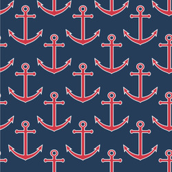 Nautical Anchors & Stripes Wallpaper & Surface Covering (Peel & Stick 24"x 24" Sample)