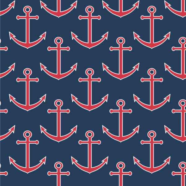 Custom Nautical Anchors & Stripes Wallpaper & Surface Covering (Water Activated 24"x 24" Sample)