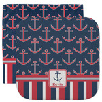Nautical Anchors & Stripes Facecloth / Wash Cloth (Personalized)