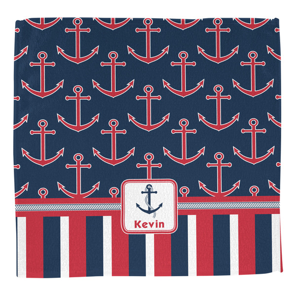 Nautical Anchors & Stripes Washcloth - Front - No Soap