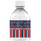 Nautical Anchors & Stripes Water Bottle Label - Back View