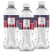 Nautical Anchors & Stripes Water Bottle Labels - Front View