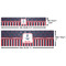 Nautical Anchors & Stripes Water Bottle Labels w/ Dimensions