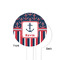 Nautical Anchors & Stripes White Plastic 4" Food Pick - Round - Single Sided - Front & Back