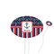 Nautical Anchors & Stripes White Plastic 7" Stir Stick - Oval - Closeup