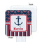 Nautical Anchors & Stripes White Plastic Stir Stick - Single Sided - Square - Approval