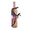 Nautical Anchors & Stripes Wine Bottle Apron - DETAIL WITH CLIP ON NECK