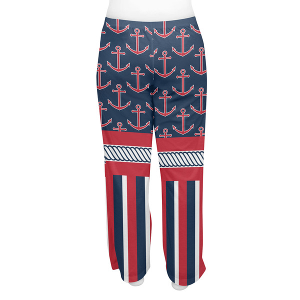Nautical Anchors & Stripes Women's Pj on model - Back