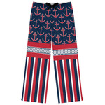Nautical Anchors & Stripes Womens Pajama Pants - M