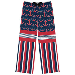 Nautical Anchors & Stripes Womens Pajama Pants (Personalized)
