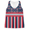 Nautical Anchors & Stripes Womens Racerback Tank Top - 2X Large