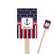 Nautical Anchors & Stripes Wooden 6.25" Stir Stick - Rectangular - Closeup