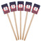 Nautical Anchors & Stripes Wooden 6.25" Stir Stick - Rectangular - Fan View