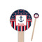 Nautical Anchors & Stripes Wooden 6" Food Pick - Round - Closeup