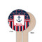 Nautical Anchors & Stripes Wooden 6" Food Pick - Round - Single Sided - Front & Back