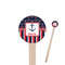 Nautical Anchors & Stripes Wooden 6" Stir Stick - Round - Closeup