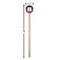 Nautical Anchors & Stripes Wooden 6" Stir Stick - Round - Dimensions